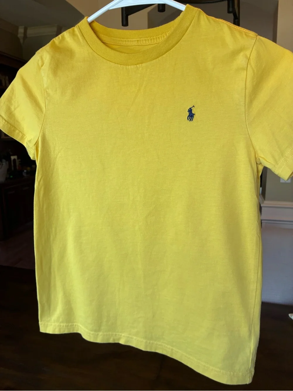 Ralph Lauren Yellow Short Sleeve Tee with Navy Pony Embroidery